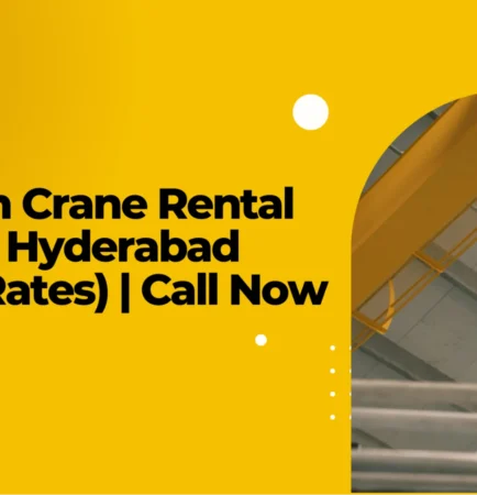 100 ton crane operating at a construction site with competitive 100 ton crane rental cost in Hyderabad for heavy lifting projects