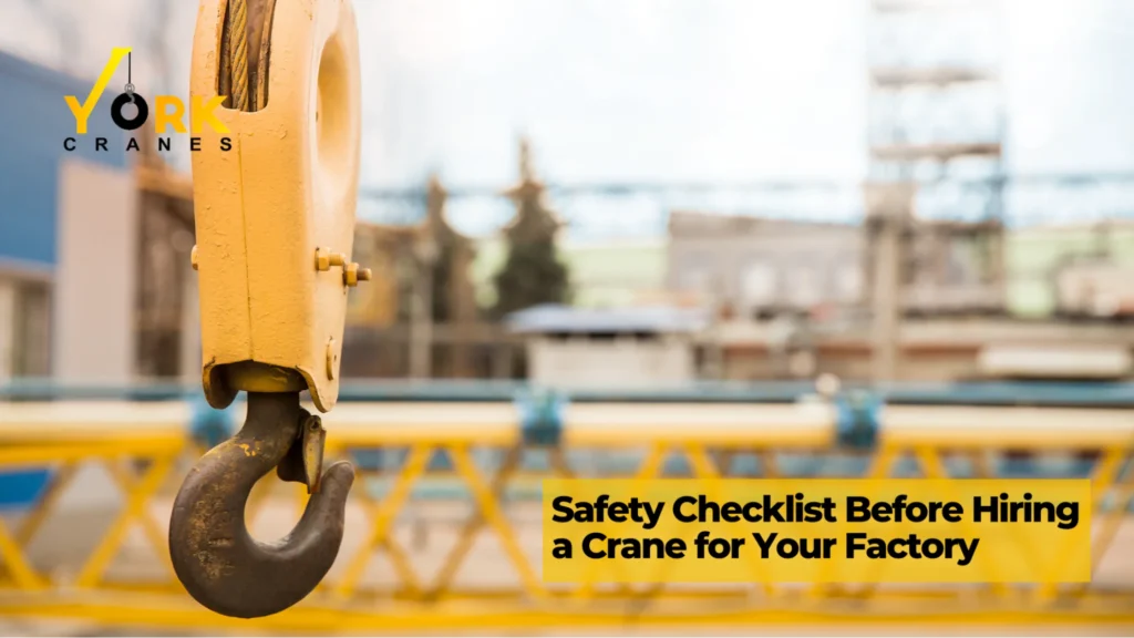 Site engineer completing a safety checklist before crane hire for manufacturing plants to ensure safe lifting and factory operations.