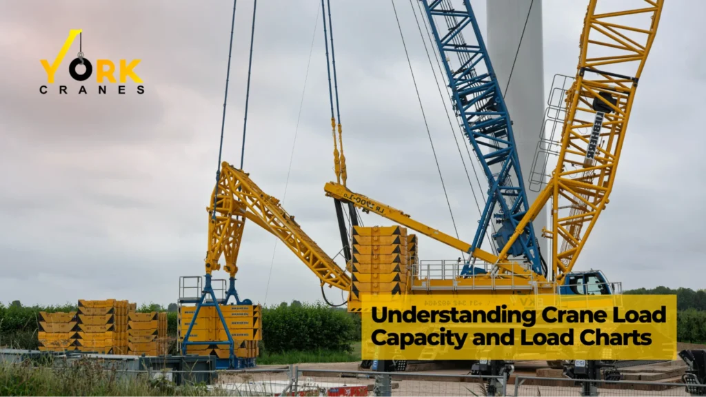 Crane operator reviewing load capacity chart and crane rental safety guidelines before performing a heavy lifting operation
