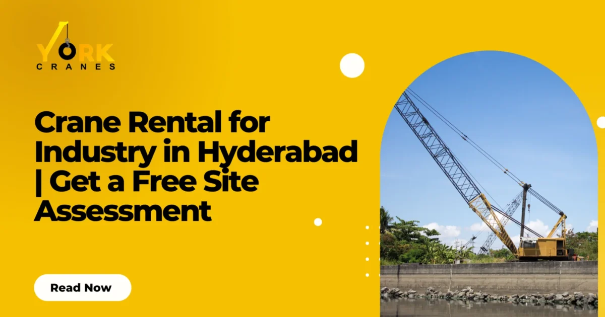 Mobile crane lifting industrial equipment at a pharmaceutical manufacturing facility in Hyderabad for a crane rental project.