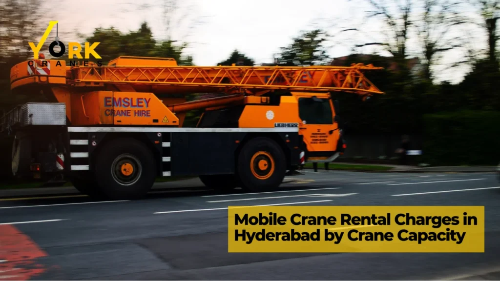 Mobile crane hire in Hyderabad with different crane capacities for construction, industrial and lifting projects.