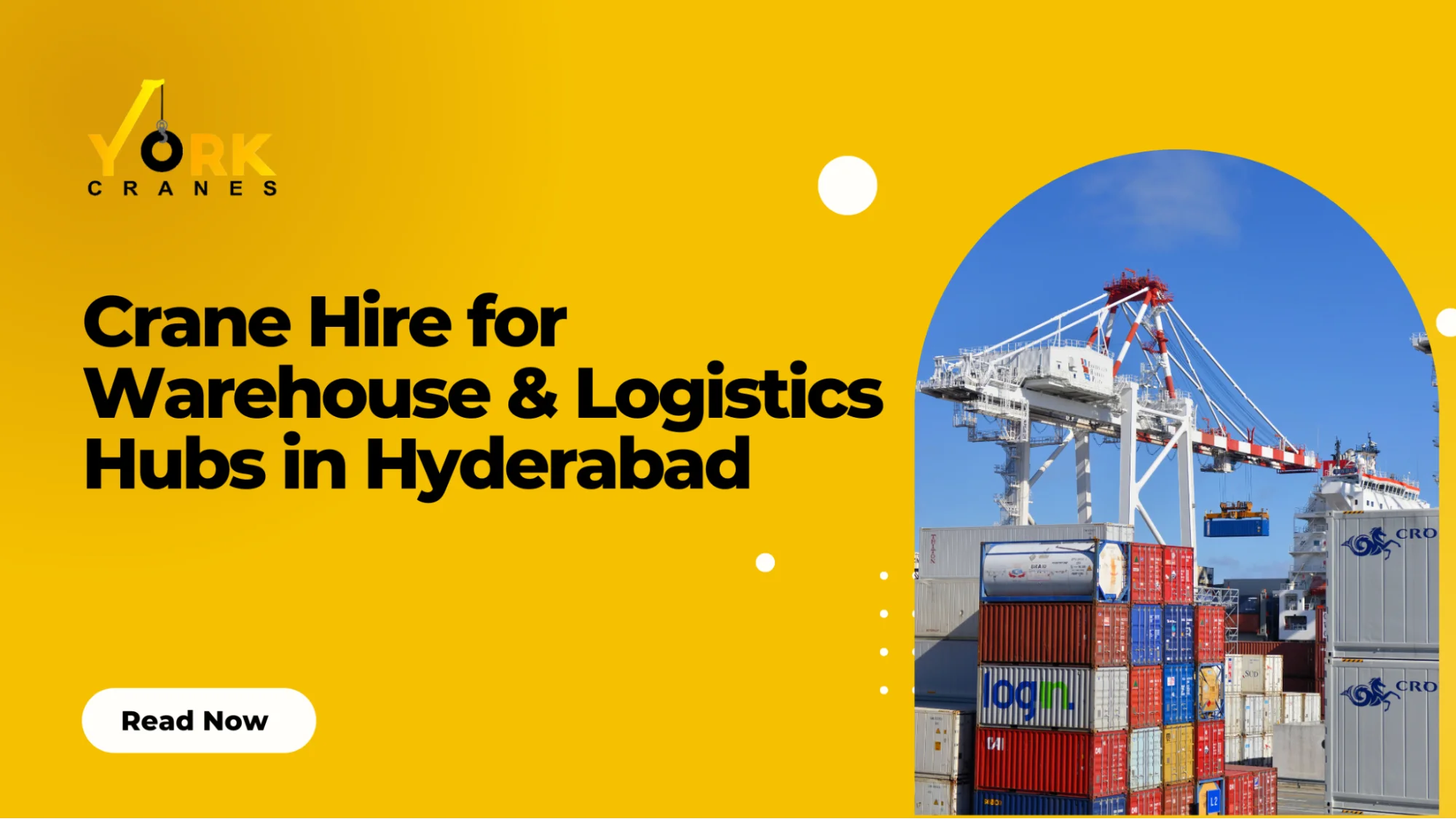 Crane hire for warehouse and logistics hubs in Hyderabad handling heavy industrial equipment safely.