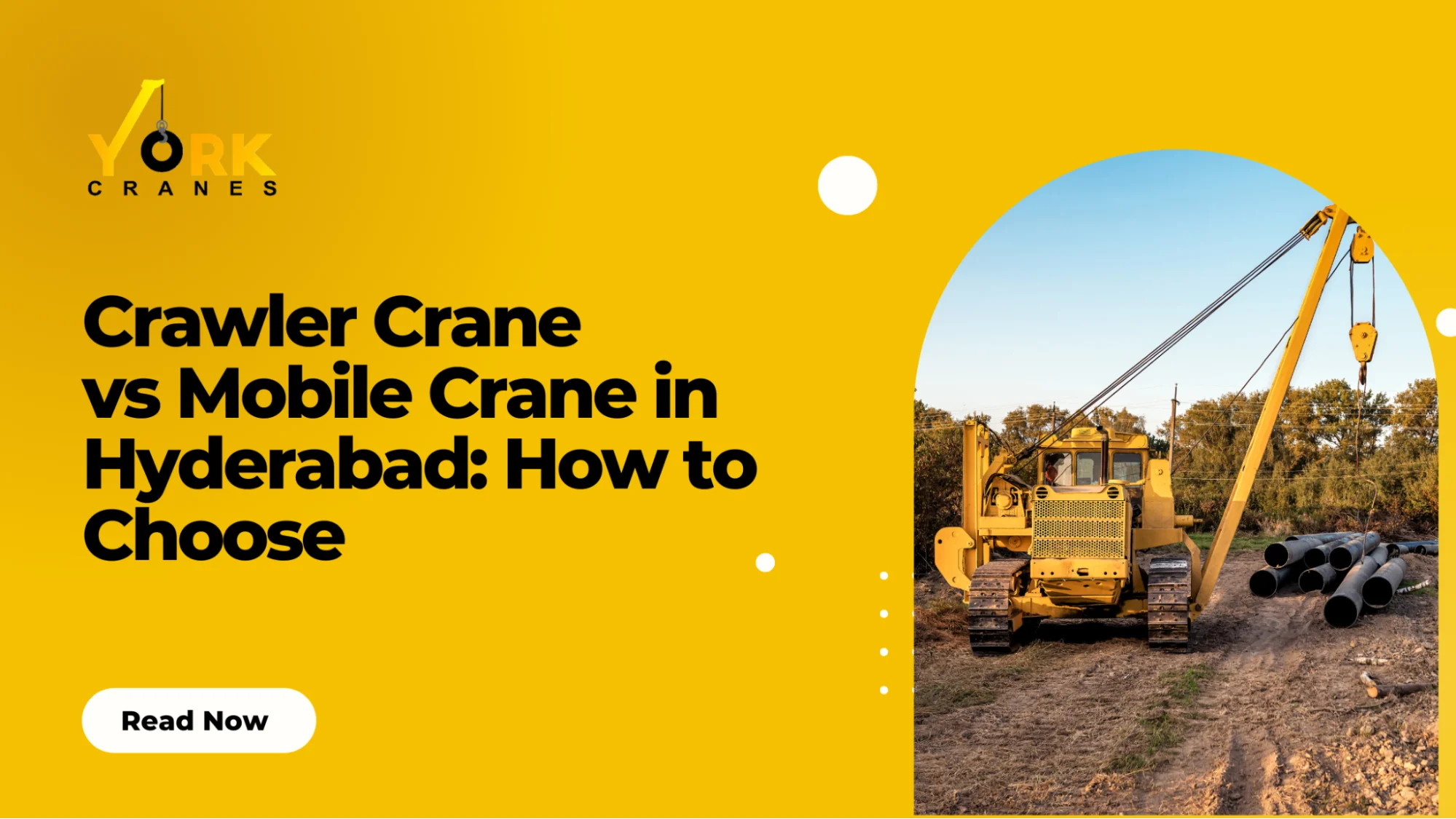 A crawler crane and a mobile crane working at a construction site to compare crawler crane vs mobile crane in Hyderabad.