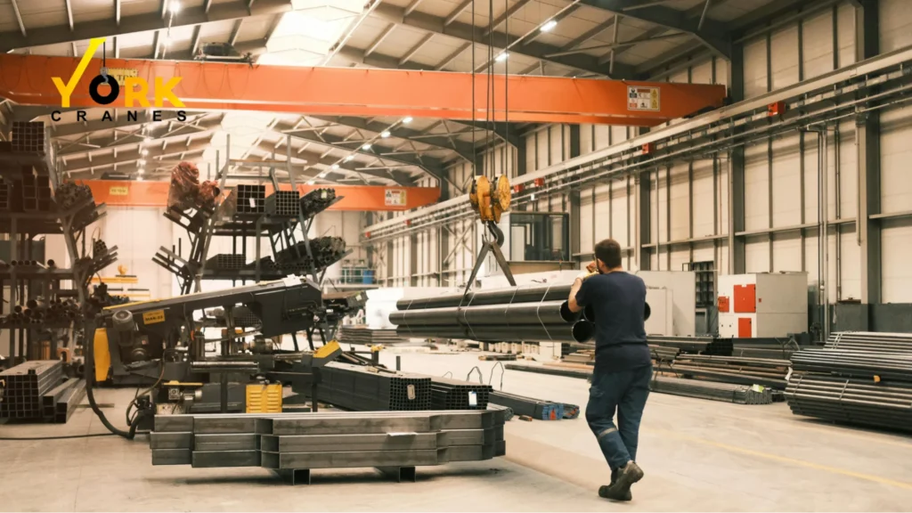Warehouse crane rental in Hyderabad with safe lifting practices for warehouse operations.