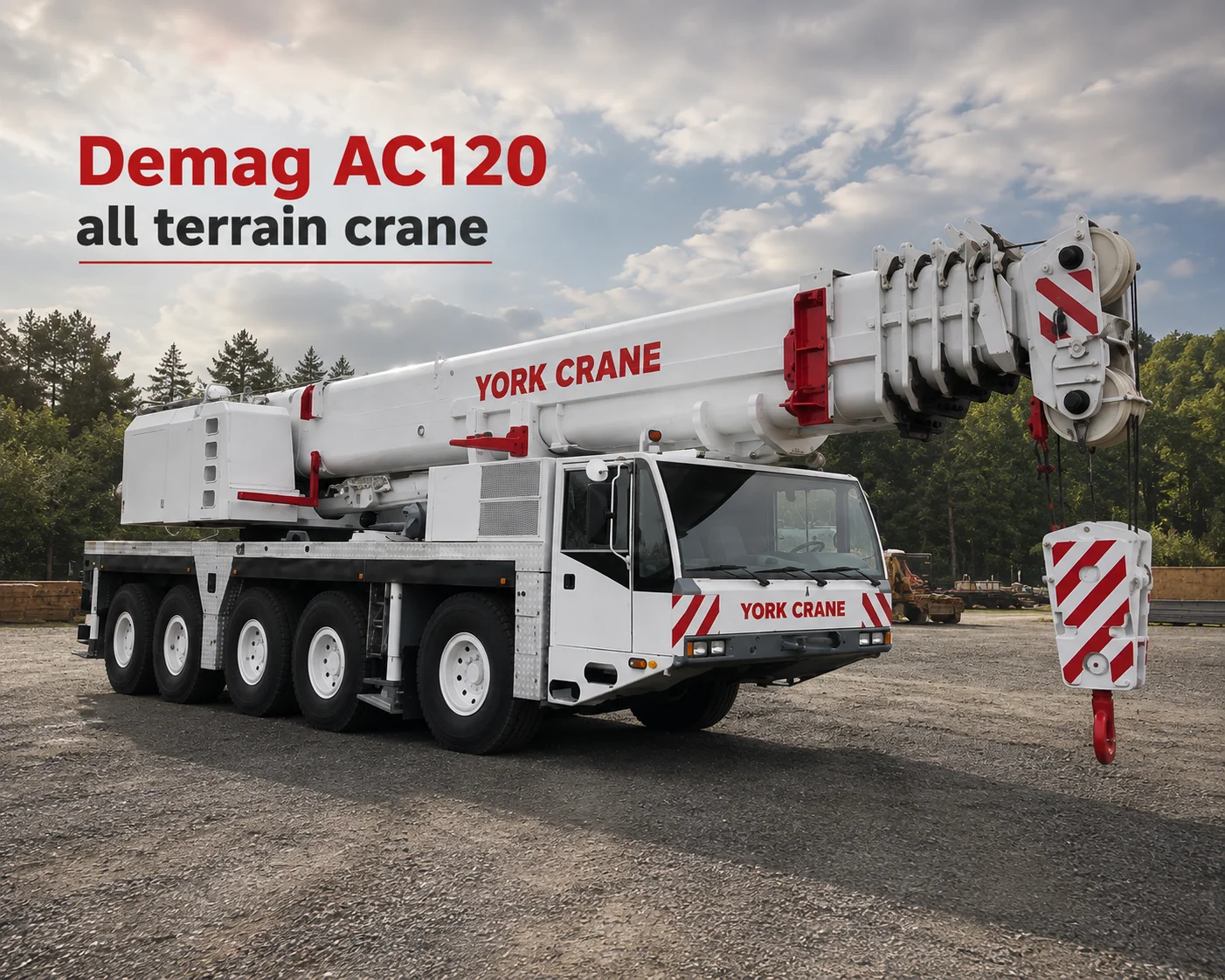 The Demag AC120 all terrain crane India offers 150 ton lifting capacity for demanding construction and industrial projects.
