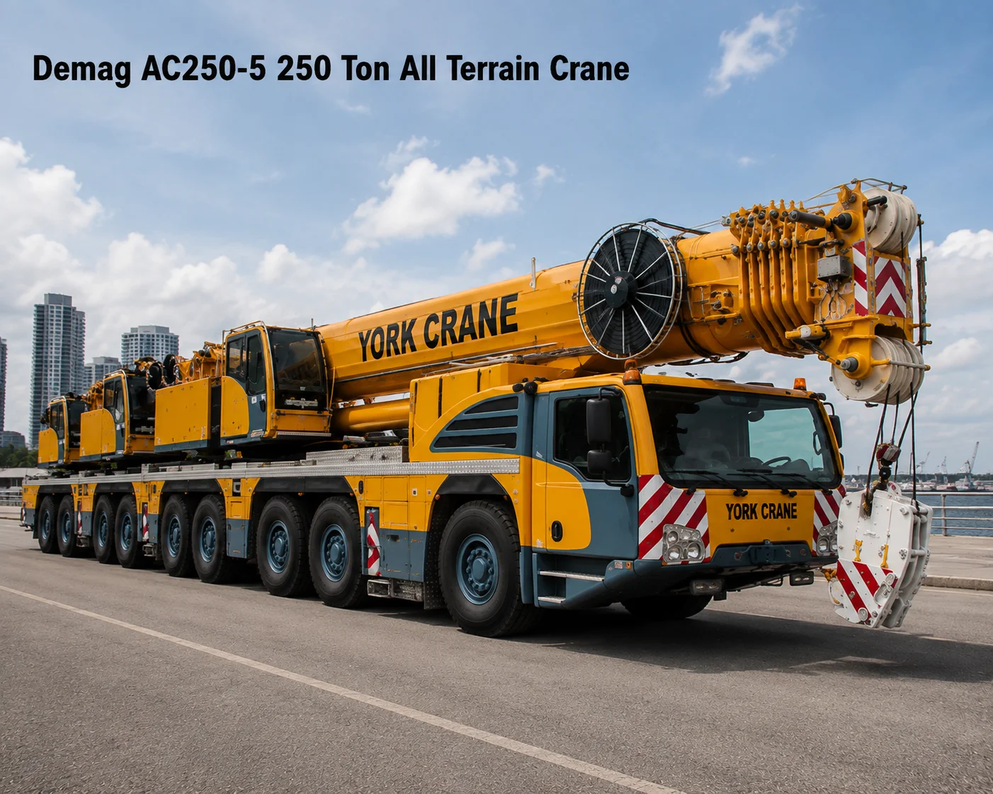 The Demag AC250-5 250 ton all terrain crane offers versatile lifting for complex construction and industrial projects across India.
