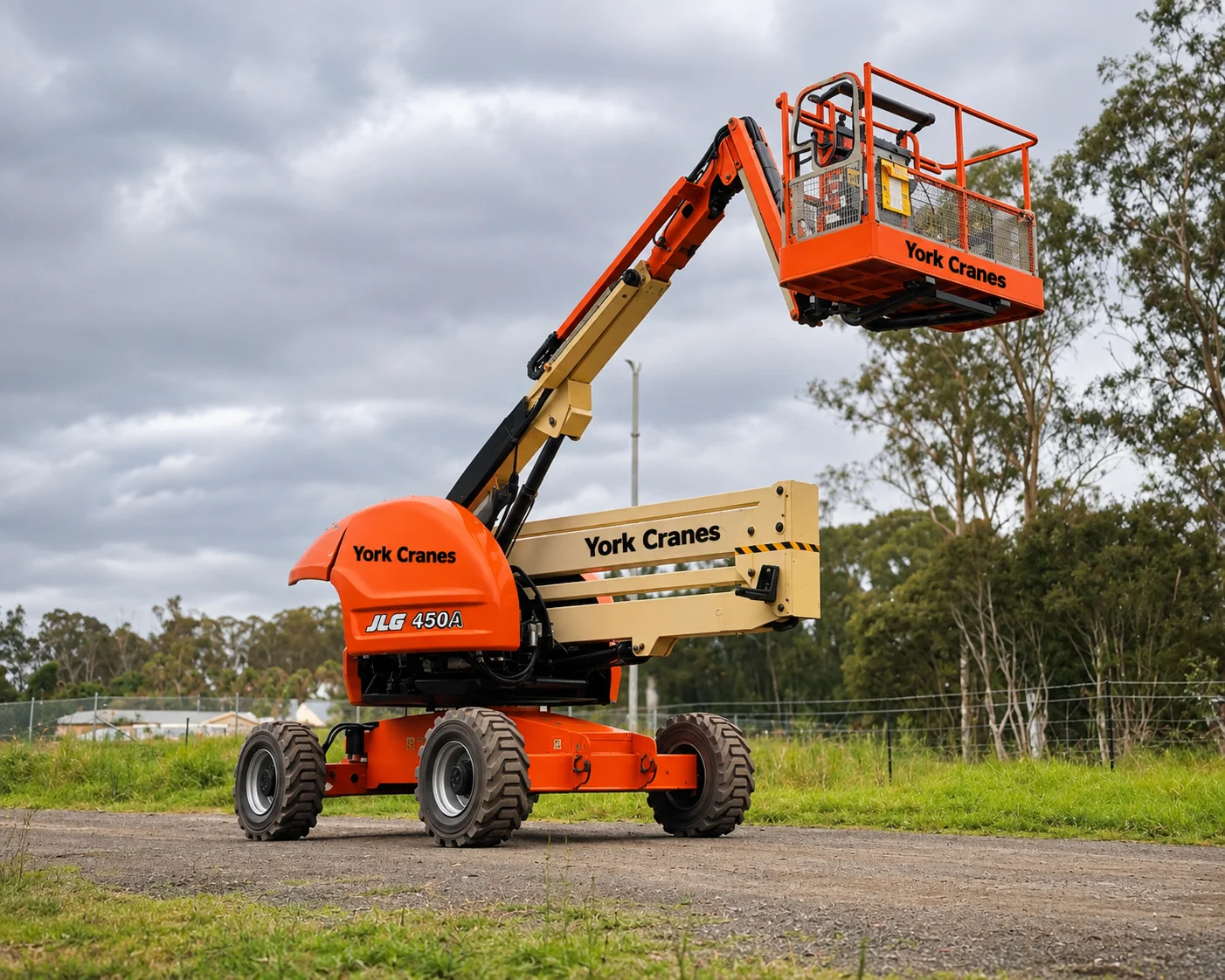 45 ft boom lift rental in India provides JLG 450A equipment for elevated construction, maintenance, and industrial work.