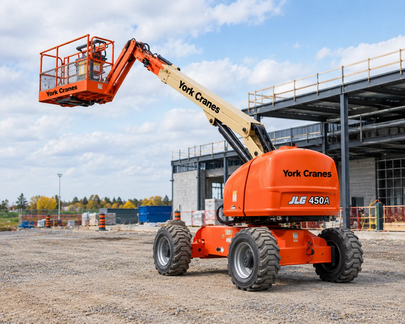 JLG 450A boom lift booking in India includes selecting the required equipment, confirming project details, scheduling delivery, and arranging site access.