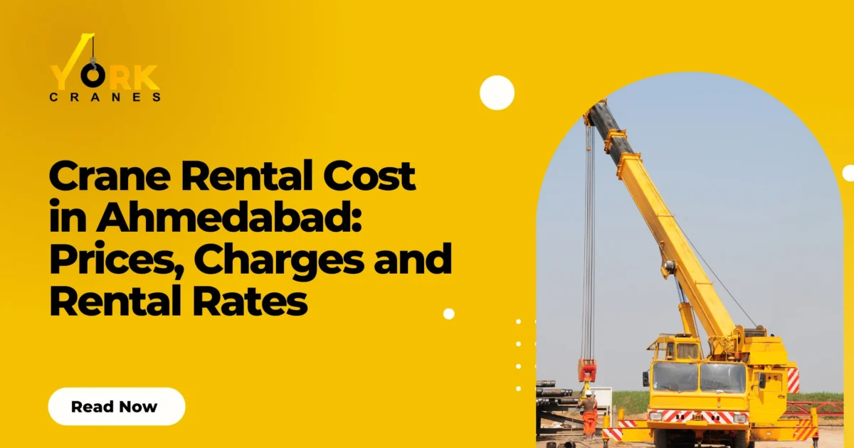 Crane rental cost in Ahmedabad varies by crane type, lifting capacity, rental duration, operator fees, and transportation charges.