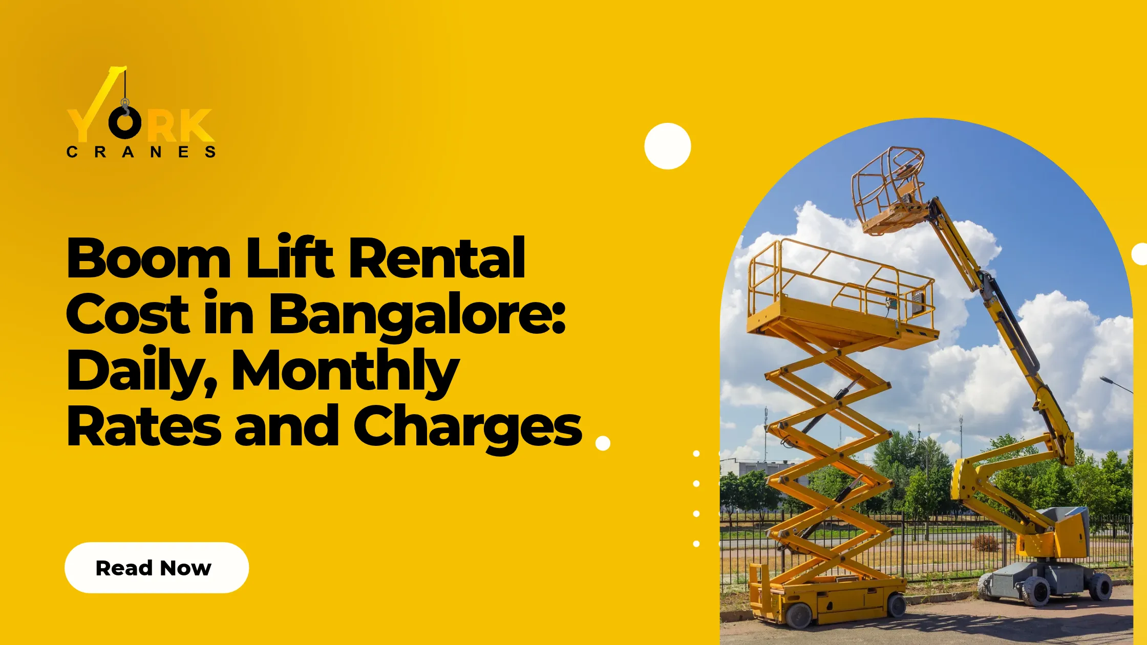Boom lift rental cost in Bangalore depends on lift type, daily or monthly rental duration, working hours, operator fees, and transportation charges.