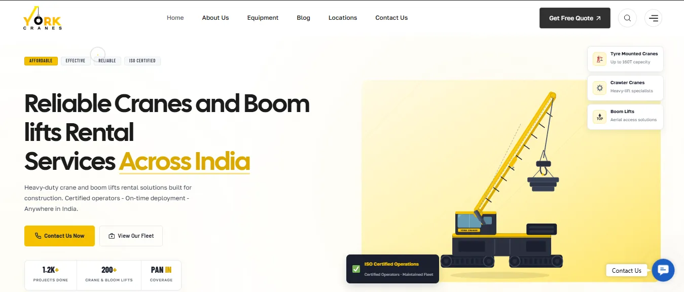 York Cranes - Crane Hire Mumbai Rental Services